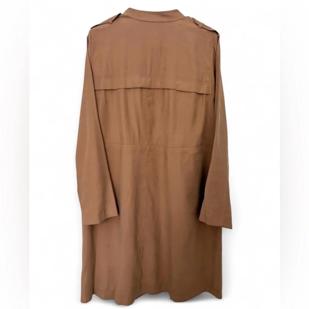 NWT! Lane Bryant Trench Twill Utility Duster Jacket 14/16‎ Brown Lightweight